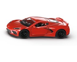 SIKU 2359, Chevrolet Corvette Stingray, speelgoedauto, 1:50, metaal/plastic, rood, motokap en deuren kunnen open, verwisselbare wielen