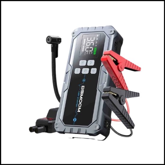 4-in-1 Jump Starter – Luchtpomp & Luchtcompressor – Power Bank – Batterij Booster – USB & SOS Verlichting