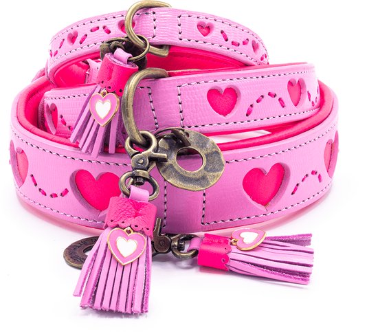 DWAM Dog with a Mission – Collier pour chien – Collier pour chien – Rose – XXS – Cuir – Tour de cou entre 19-24 x 2 cm – Sweety