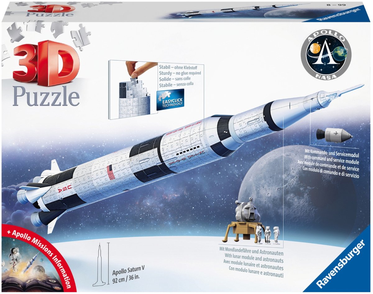 Ravensburger - 3D puzzel - Apollo Saturn V raket
