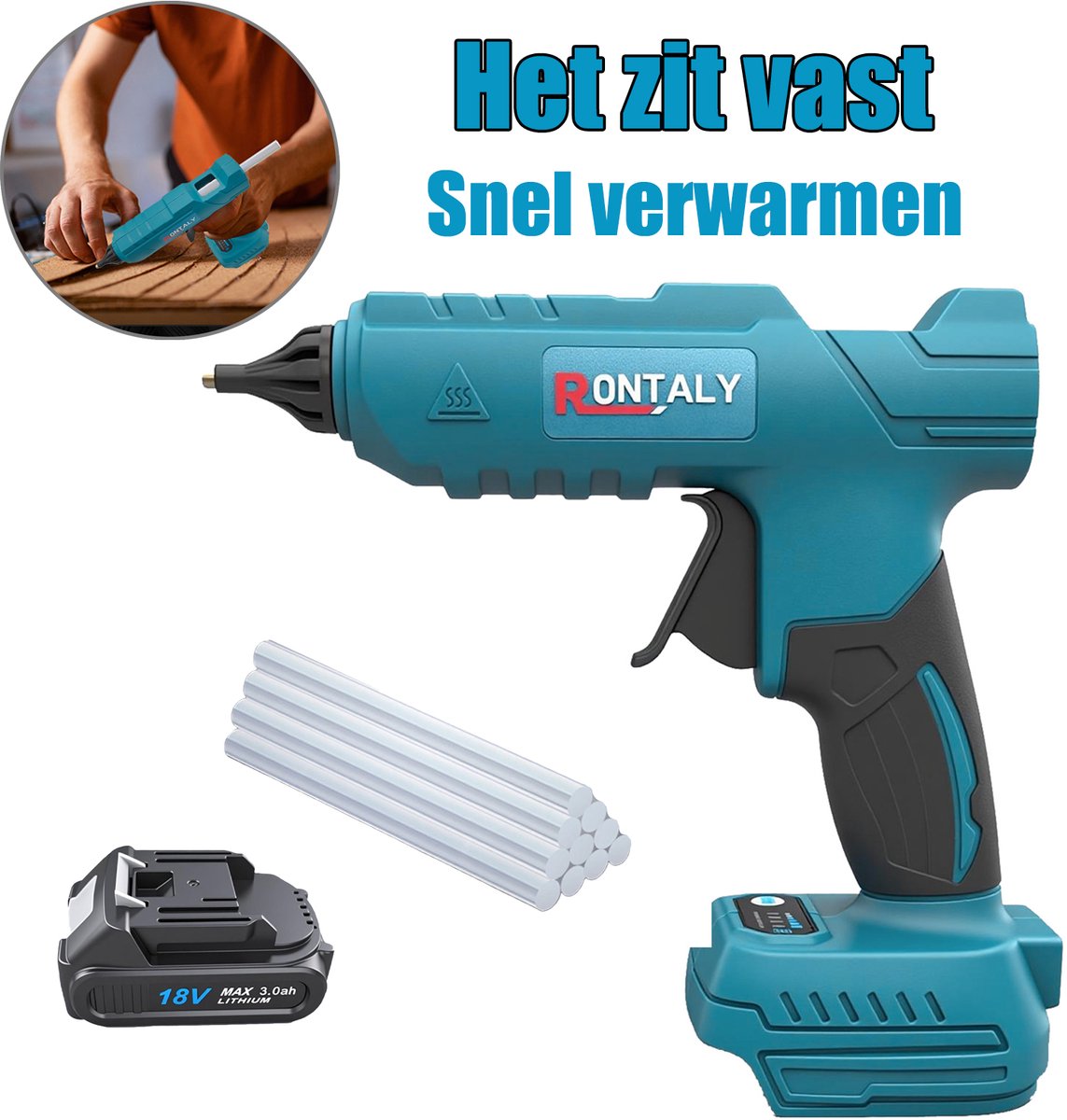 Mini Hotmelt-pistool, Lijmpistoolset met 10 mini-lijmstiften, Snelle verwarming op hoge/lage temperatuur voor DIY, decoratie, knutselen en snelle reparaties