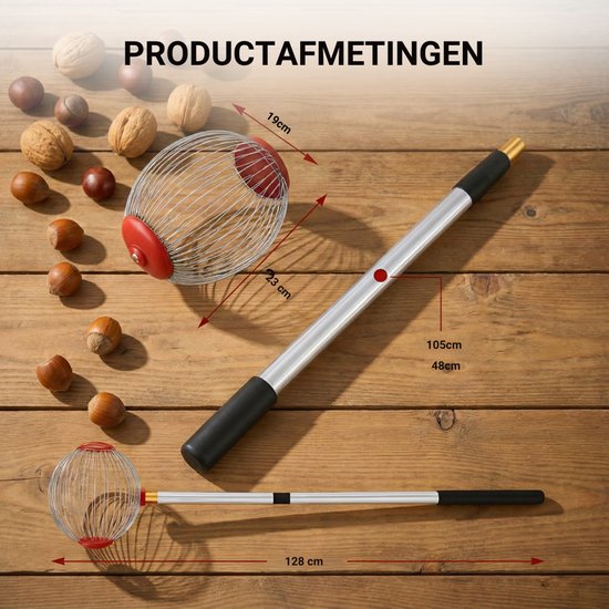 KanFix Notenraper met Telescopische Steel - Eikelraper - Notenverzamelaar - Fruitplukker van KanFix — afbeelding 2