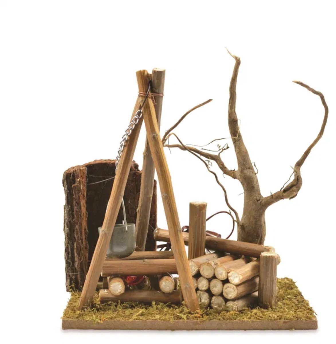 Miniatuur Kampvuur met lampje (ministekker en batterij)