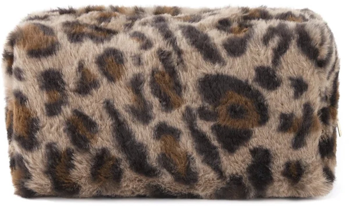 Zachte luipaard make-up tas