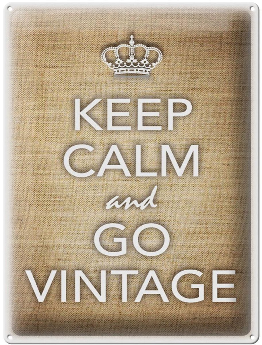 Blechschild Spruch 30x40cm Keep Calm and go vintage