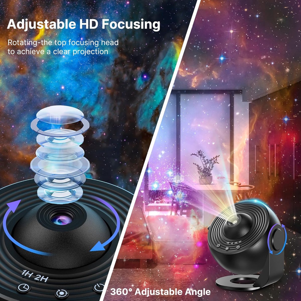 Galaxy Projector - Premium 13-in-1 Projectorlamp - Sterren projector - Sterrenprojector Planetarium - Sterrenhemel - Nachtlampje - Sterrenhemel Projector - Sterrenlamp - Galaxy Lamp - Heelal - Universum - Mobstore – foto 7