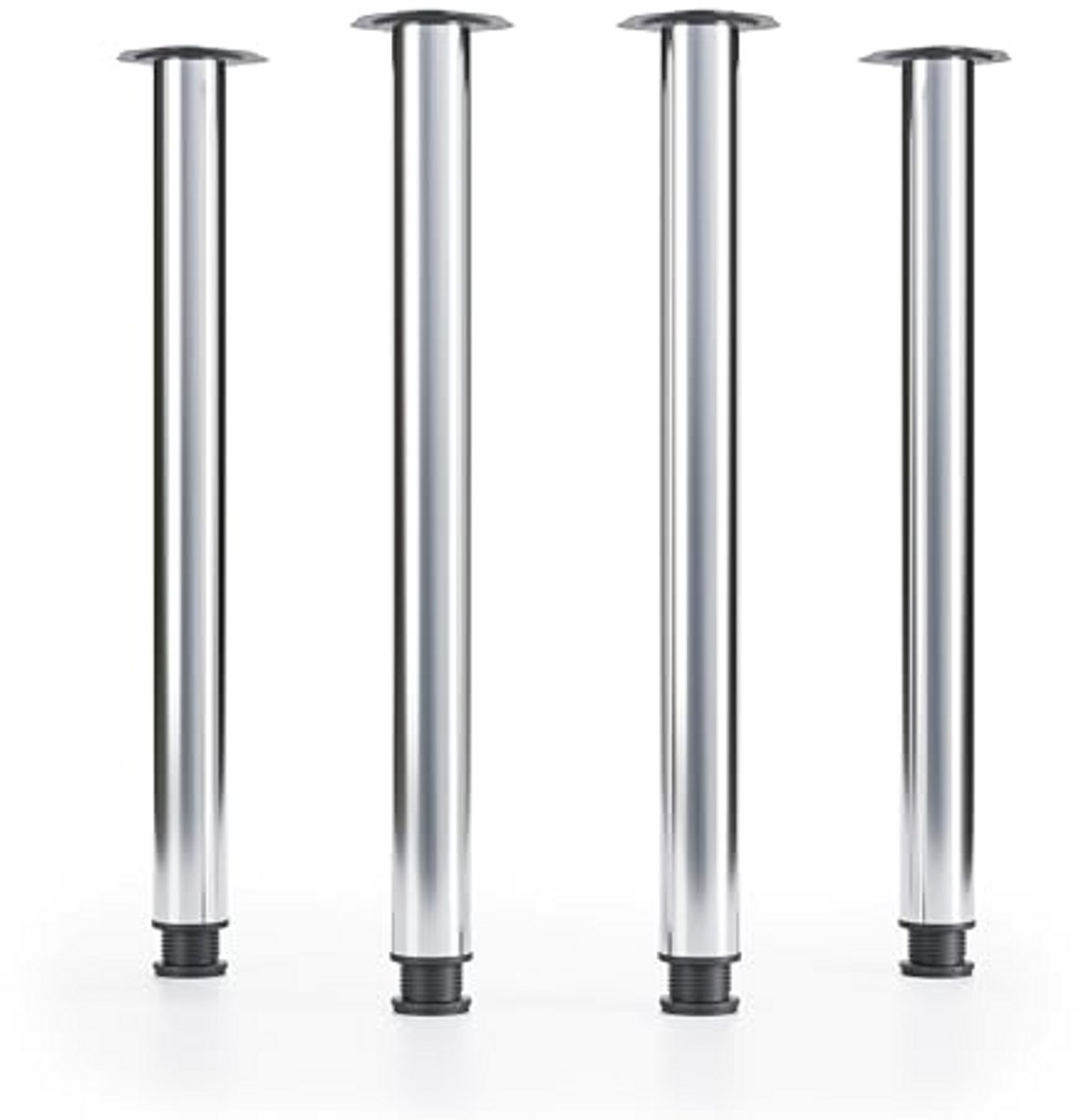 Set van 4 verstelbare tafelpoten in verchroomd metaal - Ø 60 mm, H-710 mm