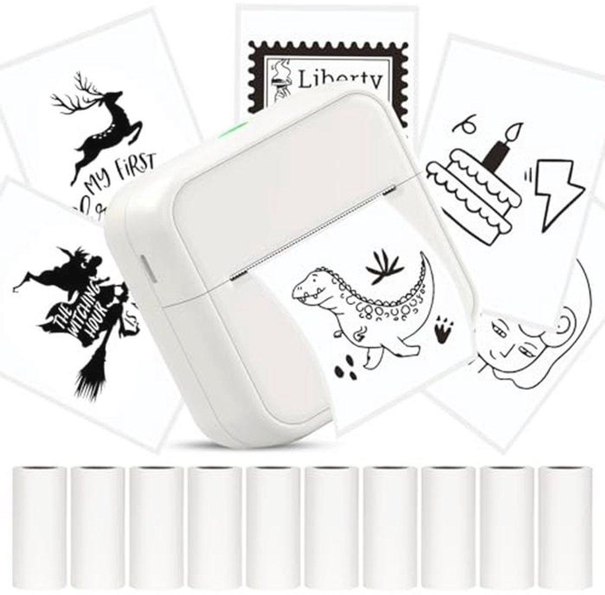 Draagbare Fotoprinter - Thermische Bluetooth Mini Printer voor iOS en Android - Inclusief 10 Rollen Printerpapier voor Foto's, Notities en Memo's