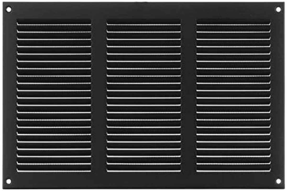 Ventilatierooster Antraciet 300x200mm met Insectenbescherming - Ideaal voor Ventilatie
