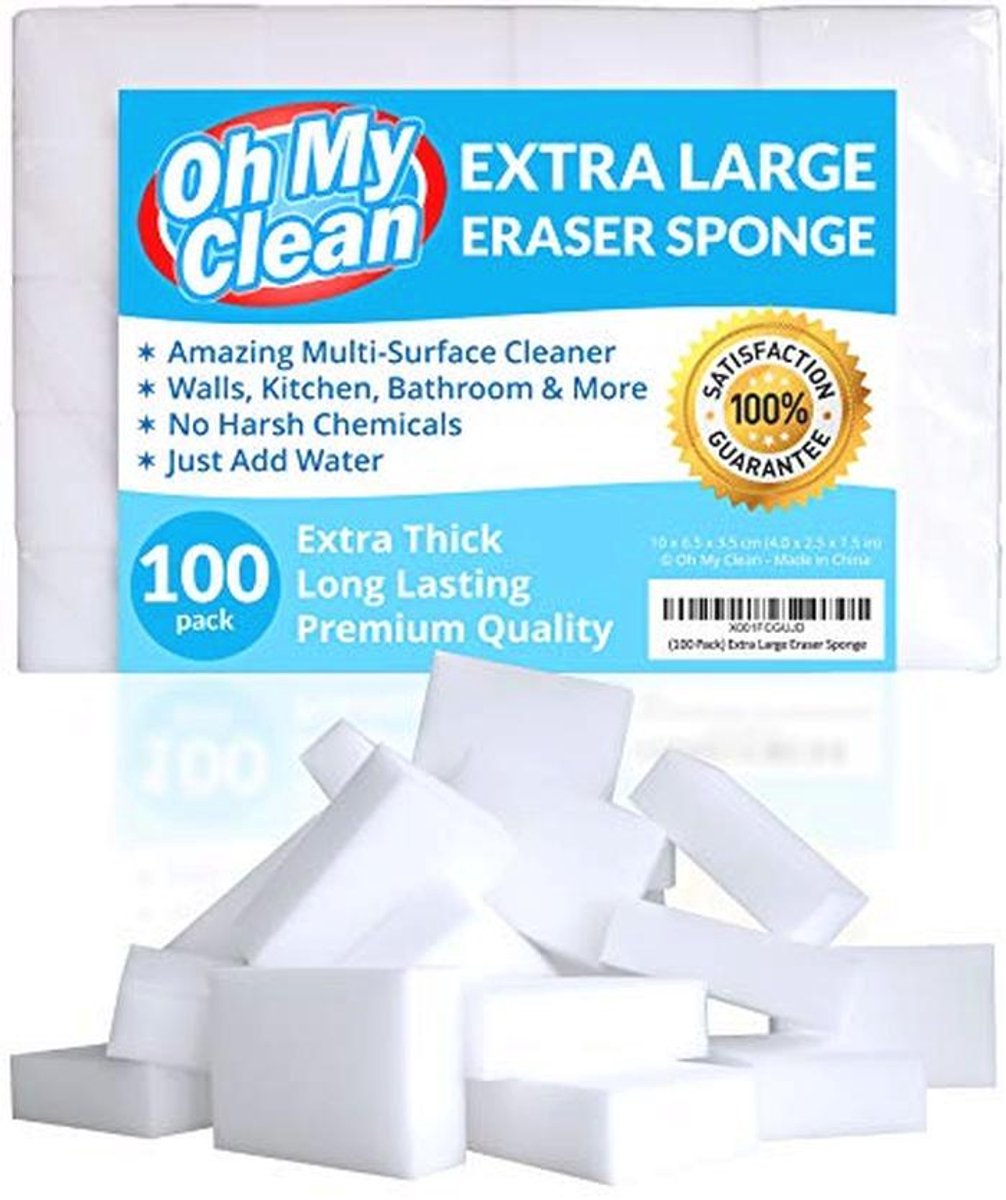 Extra grote melamine sponzen - 100 stuks voor krachtige en efficiënte reiniging