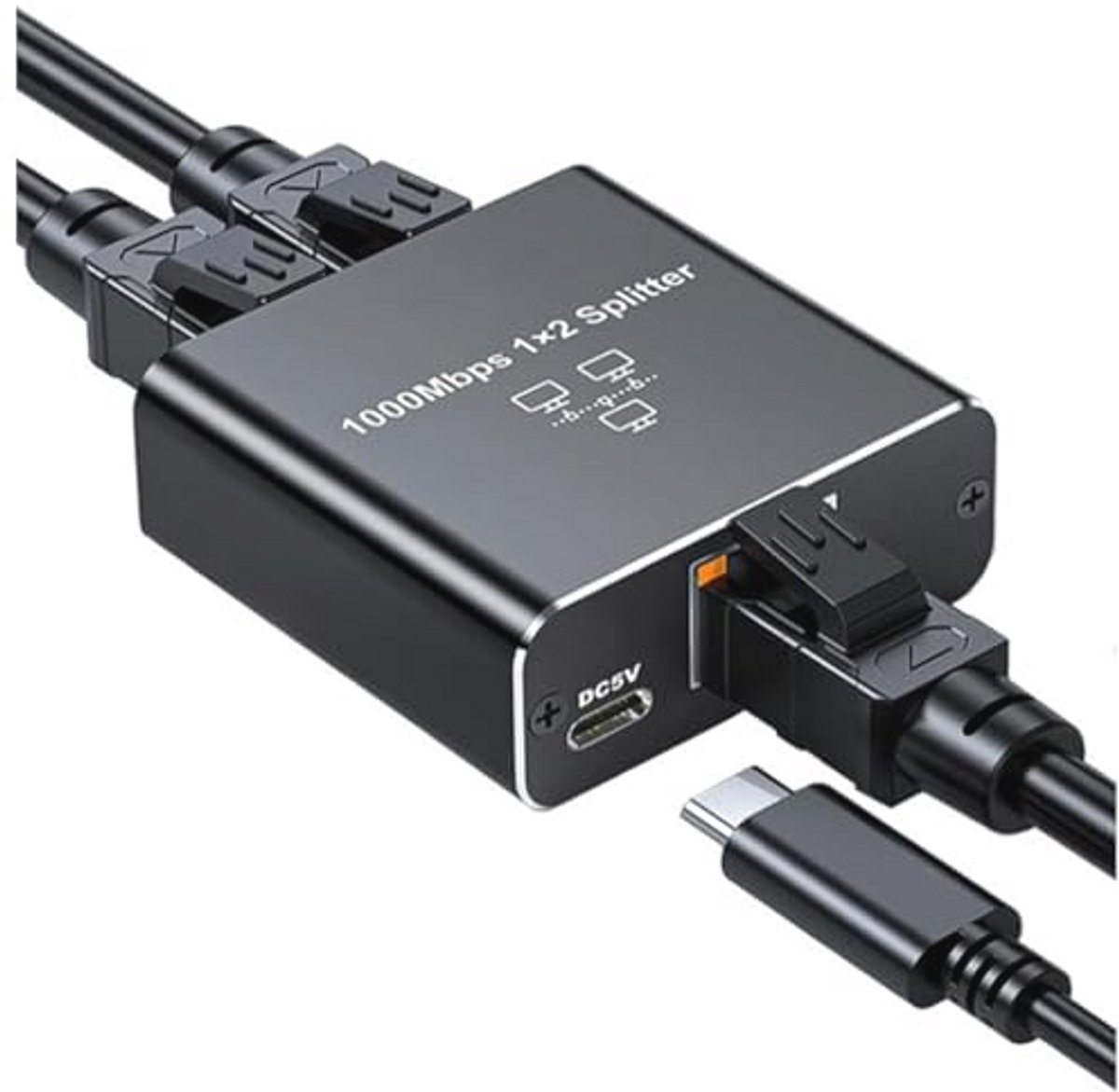 Gigabit Netwerksplitter 1000 Mbps - RJ45 Ethernet-splitter voor 2 Apparaten