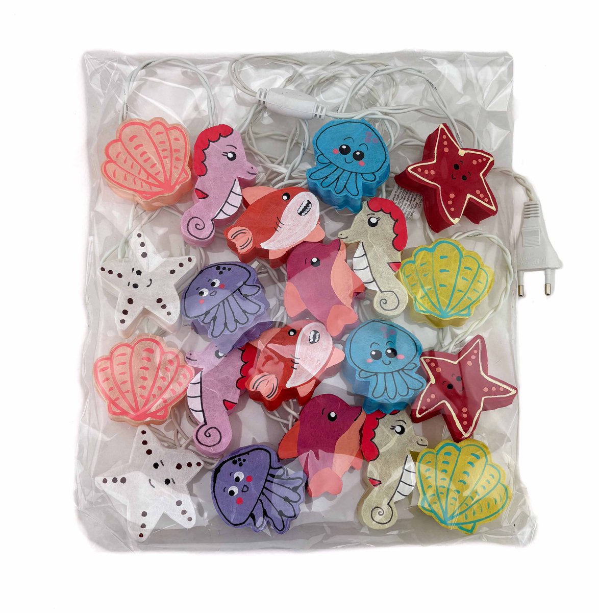 Lichtslinger met 20 dieren lampionnetjes van papier- LED - 3 meter