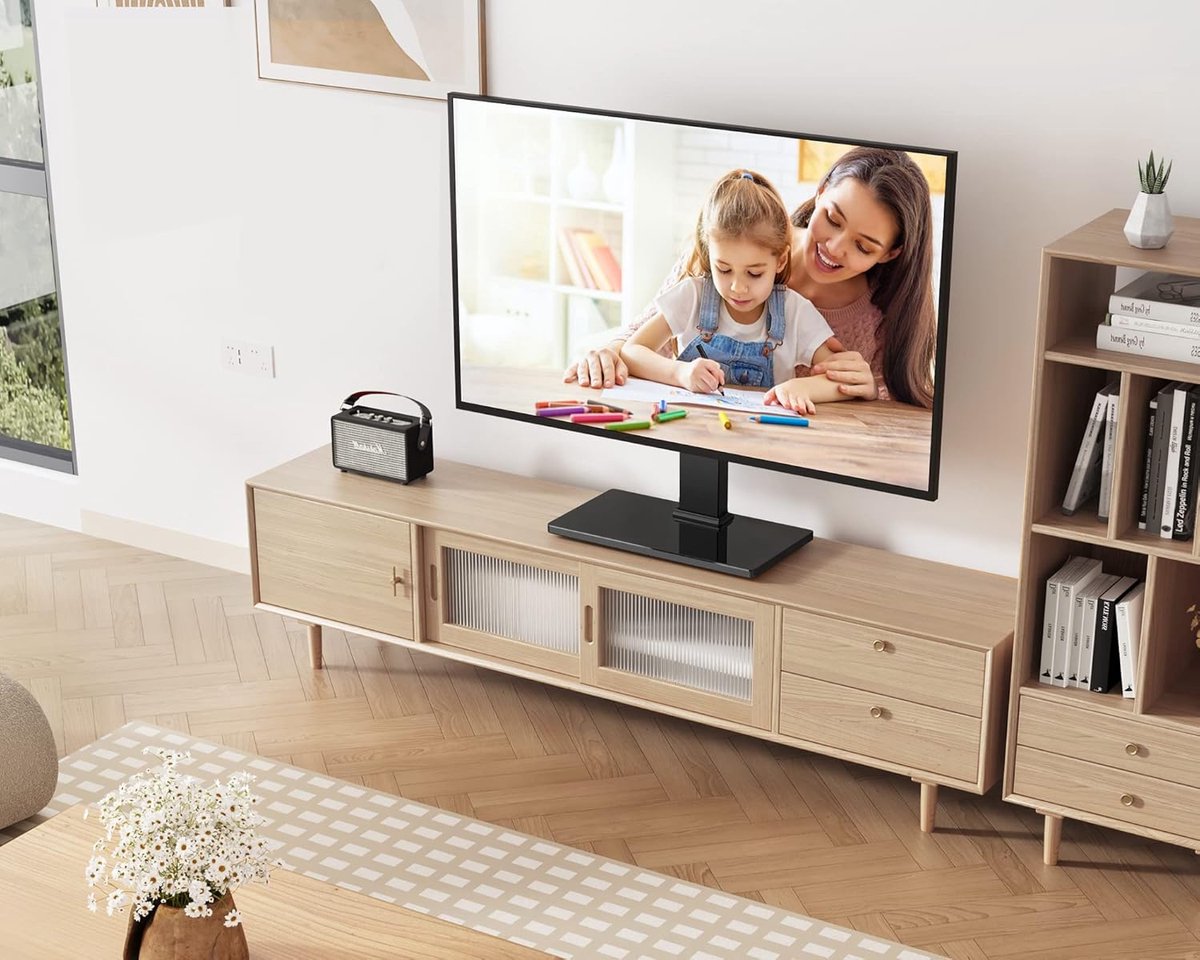 Candala TV-standaard voor 27-32 43 50 55 inch TV, 8 hoogte verstelbaar Max - 400x400mm 40kg