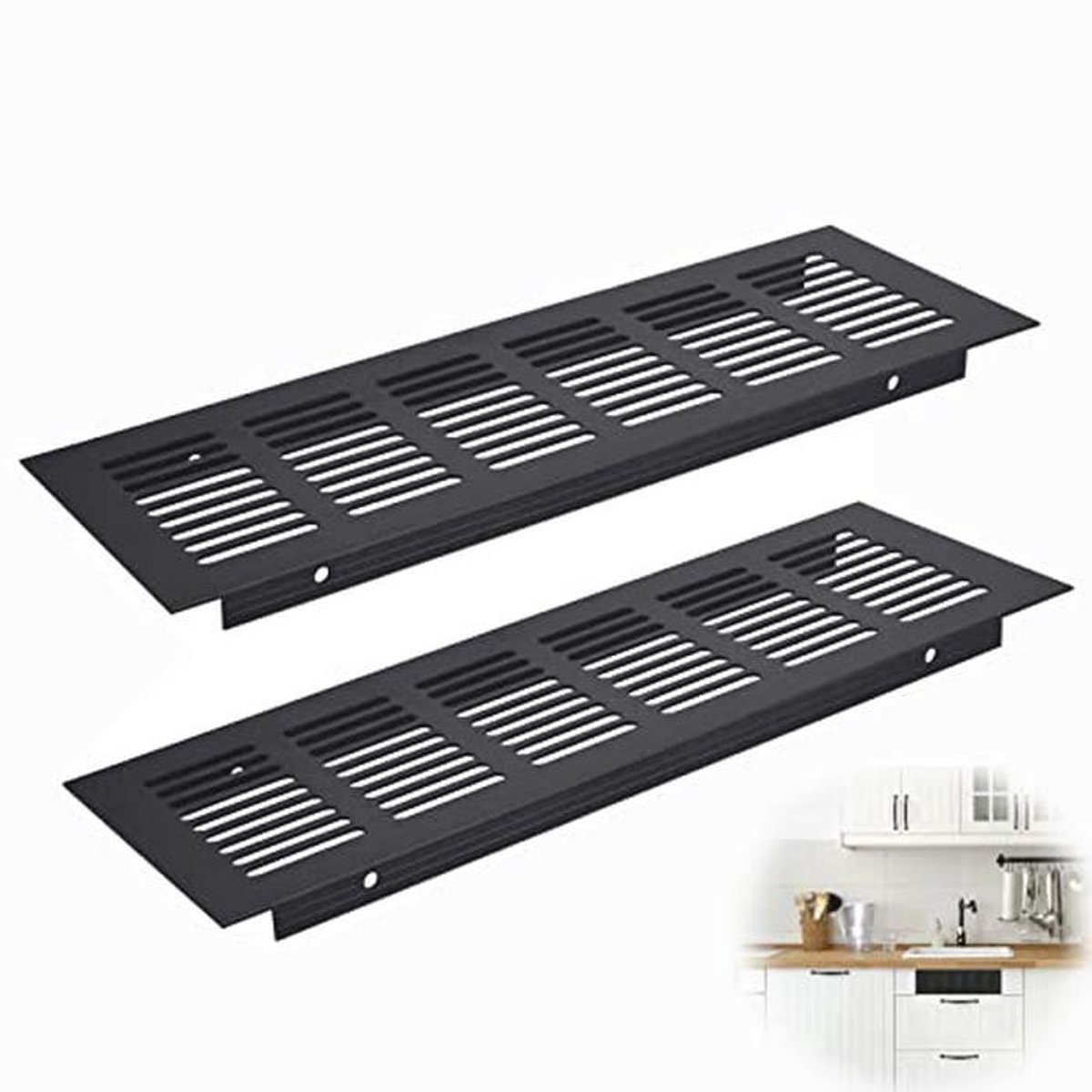Set van 2 aluminium ventilatieroosters voor keukens en badkamers