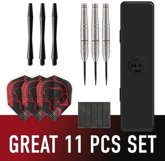 Harrows Rage Tungsten Style Dart Flights - Steel Tip Darts Set with Carrying Case - 21g, 22g, 23g & 24g| Includes Speedline Shafts & 100 Micron Rage Flights 22g van Harrows — afbeelding 4