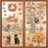 Shinybox Vensterafbeeldingen herfst, 9 vellen oogstfeest raamstickers, Autumn raamafbeelding, zelfklevend, herfstdecoratie, raamstickers, Thanksgiving Decor voor Thanksgiving Herfst feestaccessoires