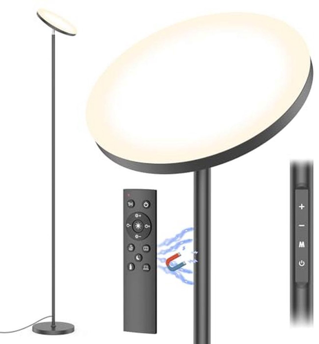 Dimbare Vloerlamp met Geheugenfunctie en Afstandsbediening 30W 3330LM