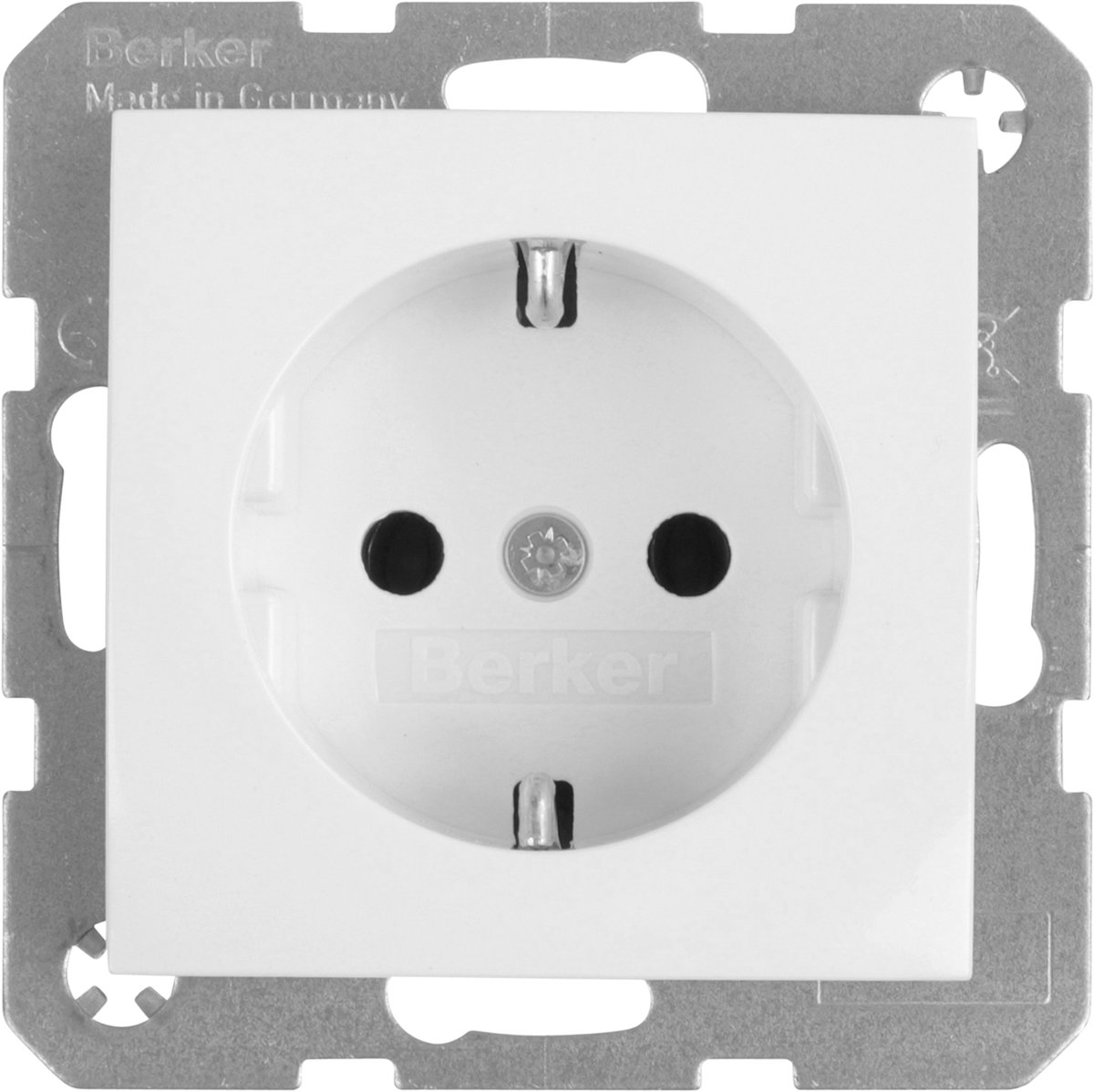 Berker S1 contactdoos - inbouw - 1-voudig - randaarde - polarwit