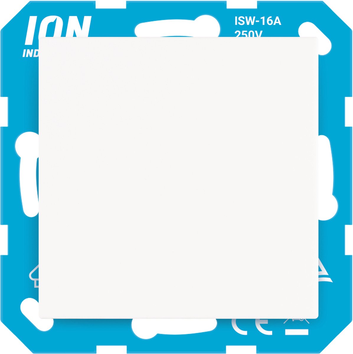 ION Industries V1/J1 contactdoos - inbouw - 1-voudig - randaarde - met klep - IP44 - alpin wit