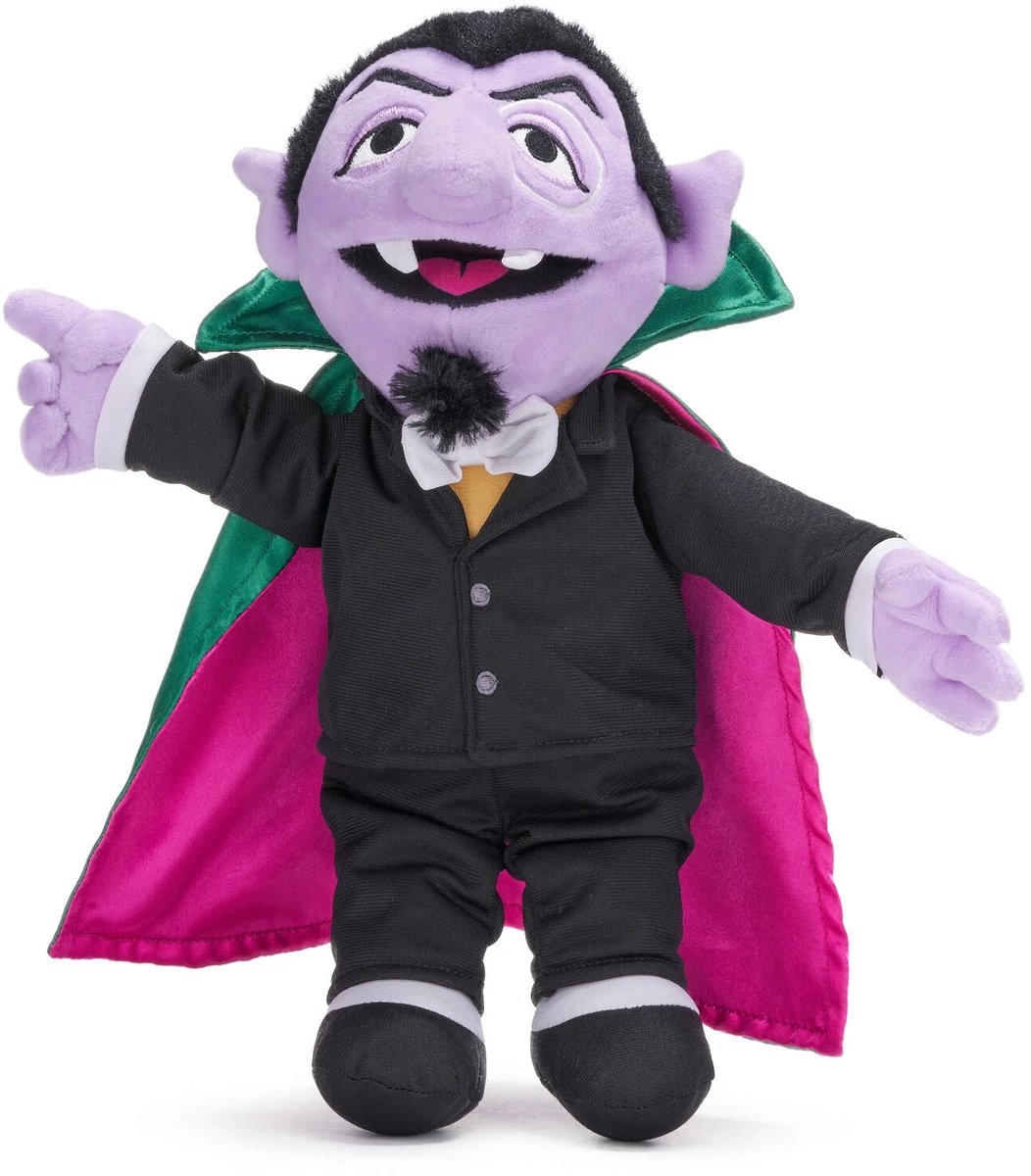 Graaf Tel - Sesamstraat Pluche Knuffel 35 cm {Sesamestreet Plush Toy | Sesam Straat Speelgoed Knuffeldier Knuffelpop voor kinderen jongens meisjes | Cookie Monster, Elmo, Oscar Mopperkont, Bert, Ernie}