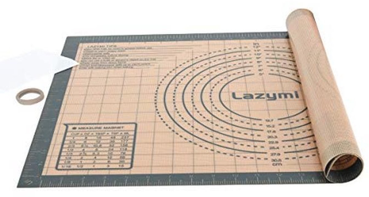 Grote Siliconen Bakmat 40 x 60 cm met Anti-Aanbaklaag en Deegsnijder - Ideaal voor Fondant, Pizza en Brood