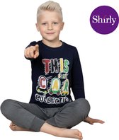 Pyjama Garçon - Ensemble Pyjama - Katoen - Gris / Bleu Blauw - My Car Collection - 4027 - 9-10 ans