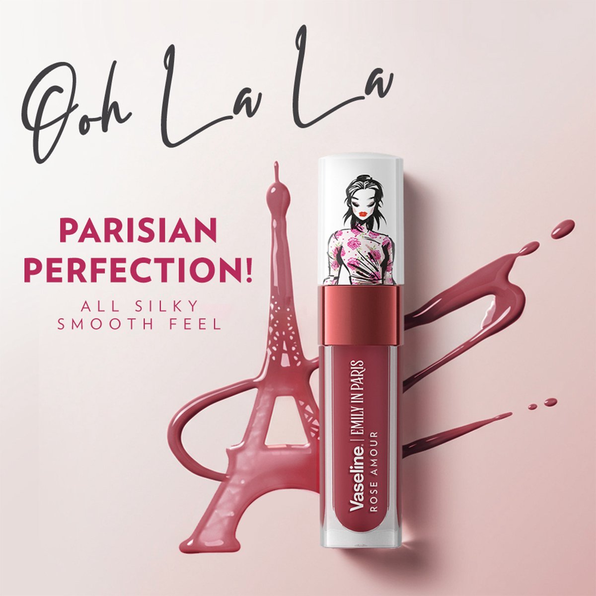 Vaseline x Emily in Paris Lip Oil Rose Amour, getinte lipgloss voor vollere lippen (1x4g) — cadeau in Verzorging - foto 4