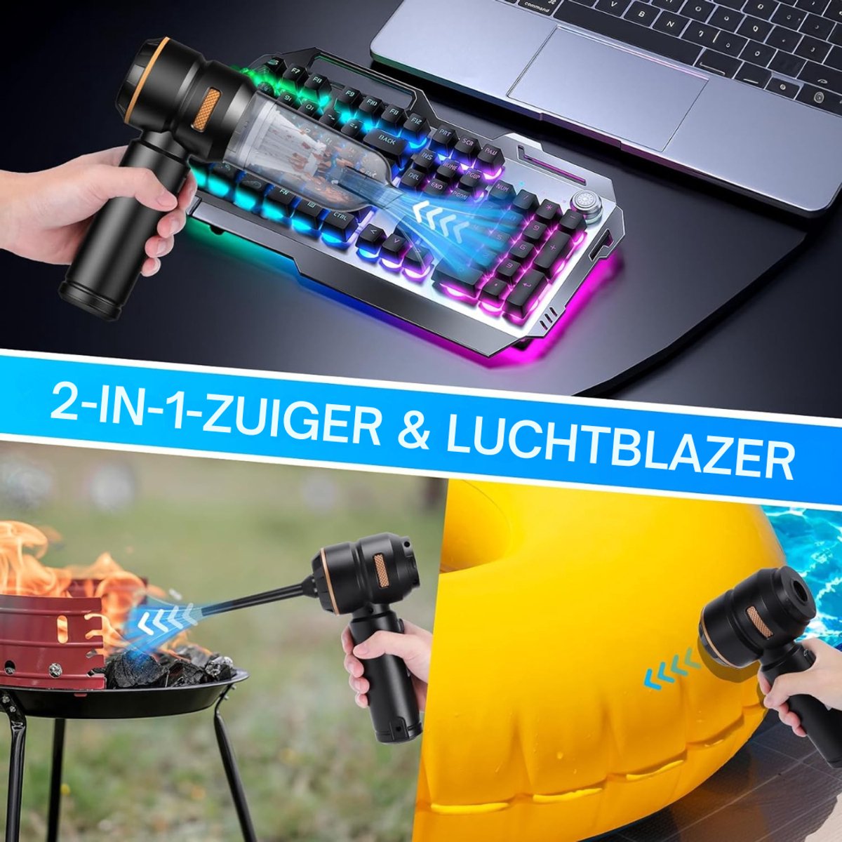 Draadloze Handstofzuiger 20000Pa Krachtige Mini-Stofzuiger - afbeelding 3