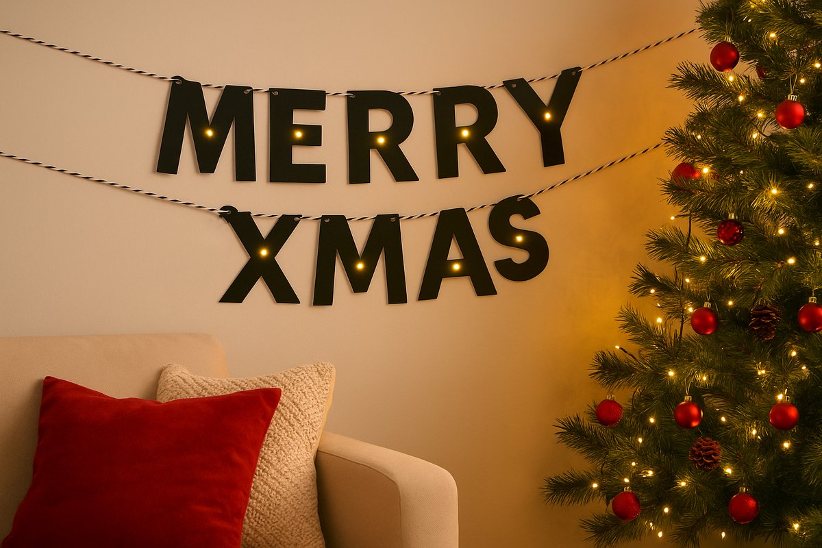 3BMT - Slinger kerst - Merry Xmas - met LED verlichting