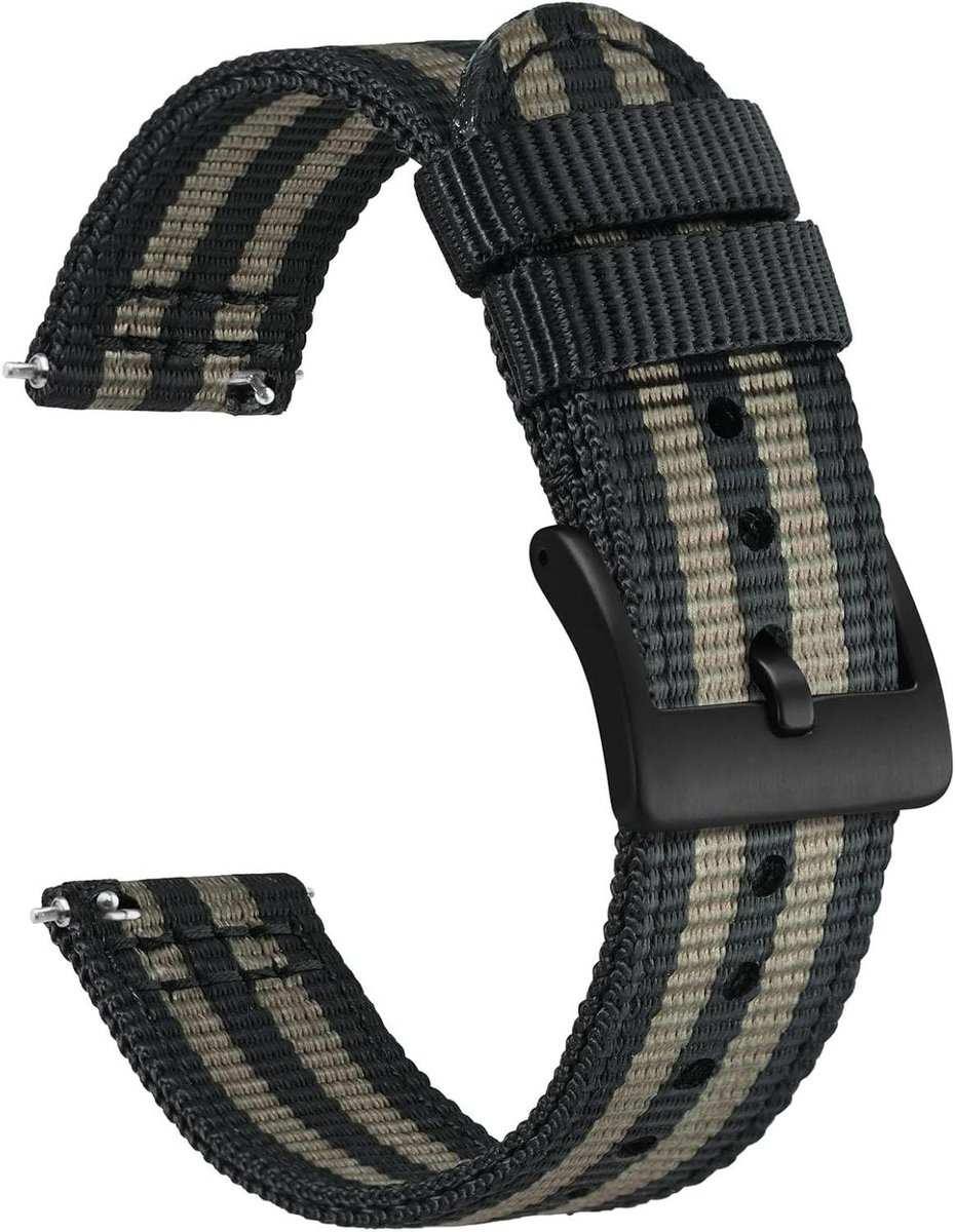 Nylon horlogebanden heren - Tweedelige militaire band met snelsluiting - Bandbreedte 18 mm 19 mm 20 mm 22 mm