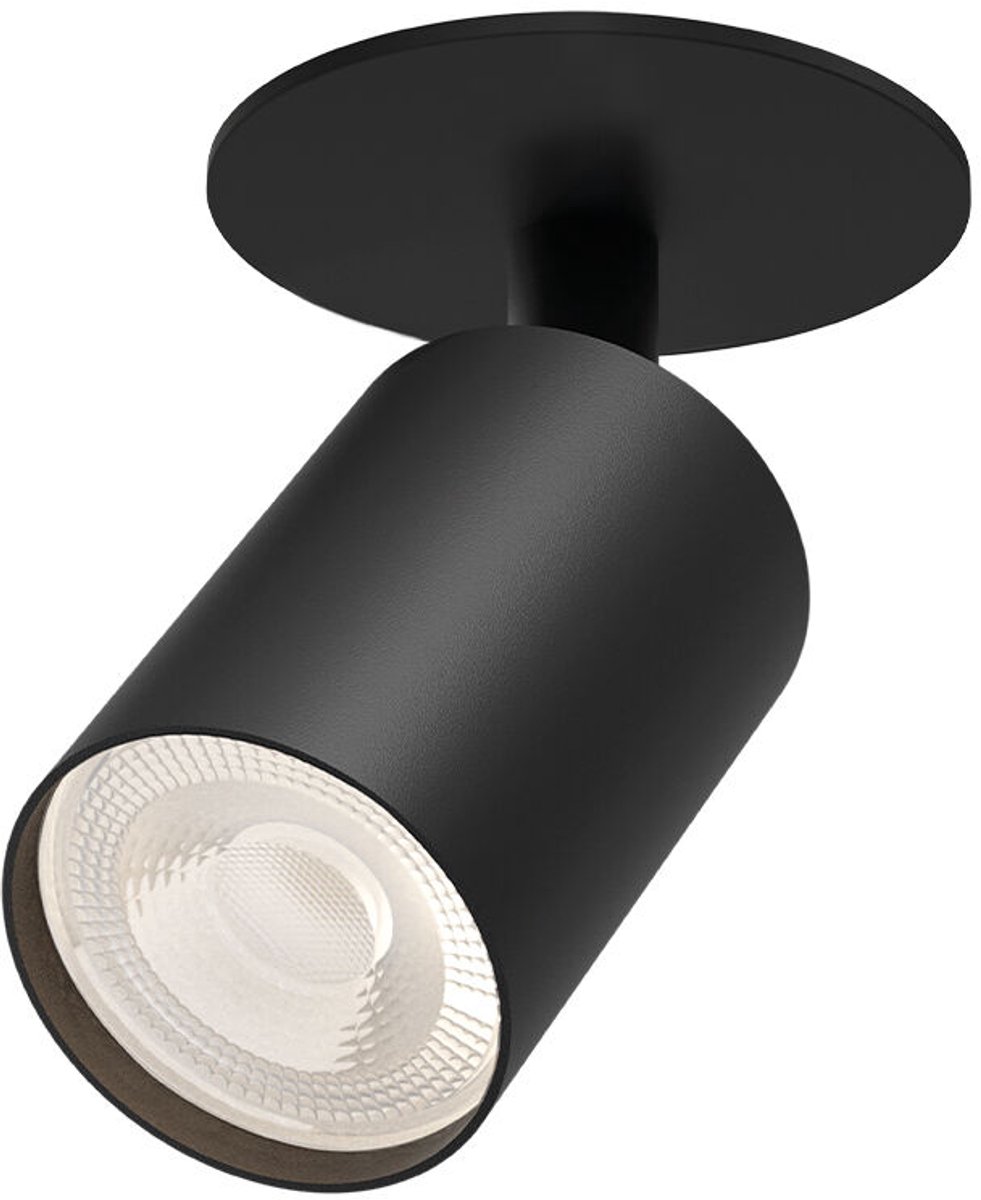 BRAYTRON - Spot Armatuur - inbouw Spot - GU10 Fitting - Inbouw Rond - Mat Zwart Aluminium - Kantelbaar