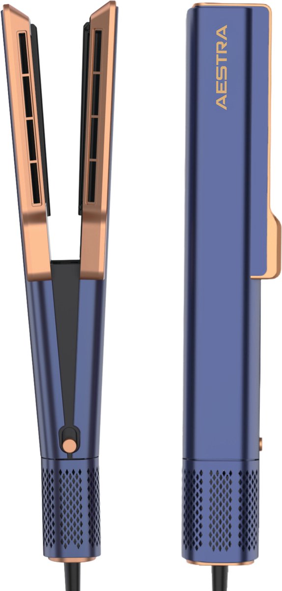 Hairstrait Pro - Aestra - 2 in 1 Stijltang met Föhn - 110.000RPM Motor - Geschikt voor alle Haartypes - Navy