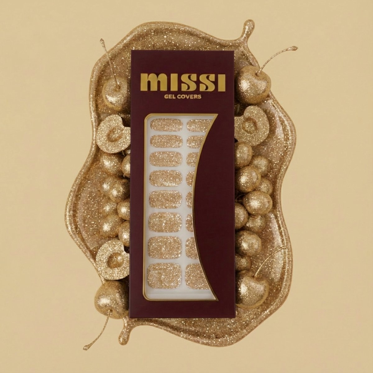 MISSI - Nagels - Nagelstickers - UV-vrije Gel Wraps - Nail Art - Zonder Droogtijd - 22 stickers - Golden Affair