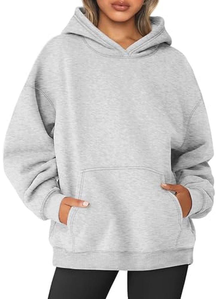 Dames Oversized Fleece Gevoerde Hoodie met Lange Mouwen