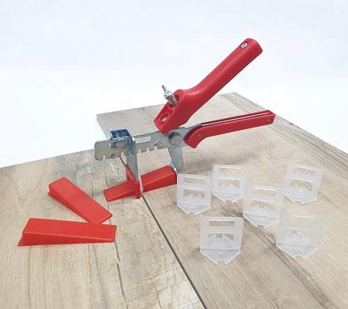 Tegelnivelleringsysteem voor Tegeldiktes 3-12 mm - Basis Set met 400 Tabbladen en 100 Wiggen