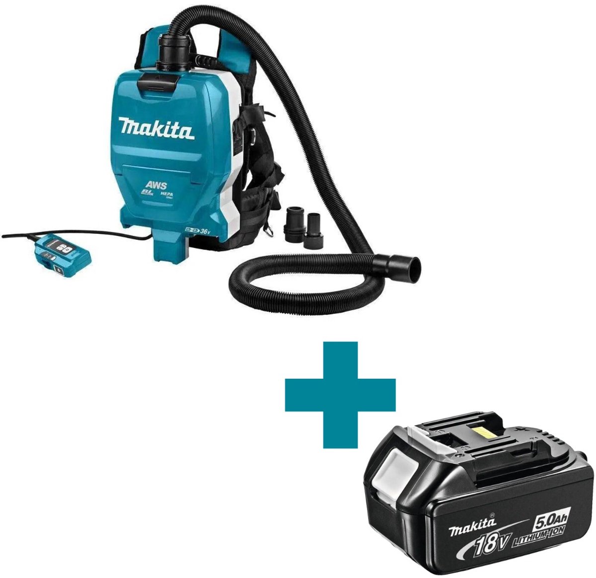 Makita DVC265ZXU 36V (2x 18) Li-Ion accu rugstofzuiger body - koolborstelloos