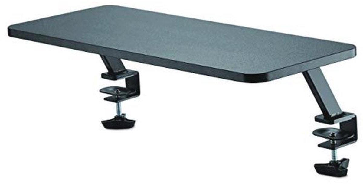 Monitor Riser Stand - Clamp to Monitor Shelf for Desk - Extra Wide 25.6" (65 cm) For up to 34" Monitors - Black (MNRISERCLMP)