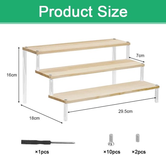Display Standaard Candala Houten acryl riser display standaard 3-traps acryl display ...