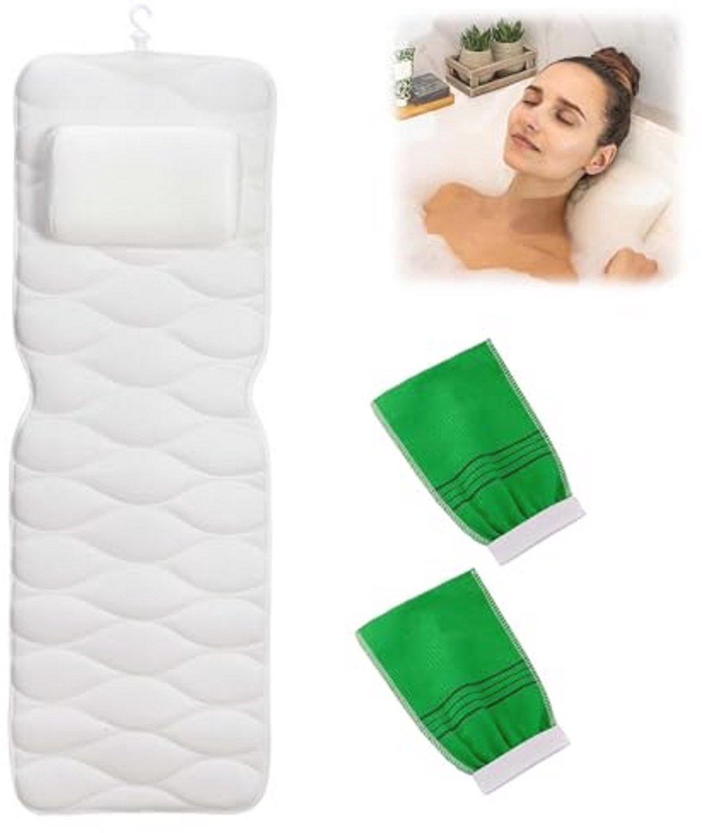 Ergonomisch Badkussen met Hoofdsteun en Antislip Zuignappen voor Optimaal Comfort