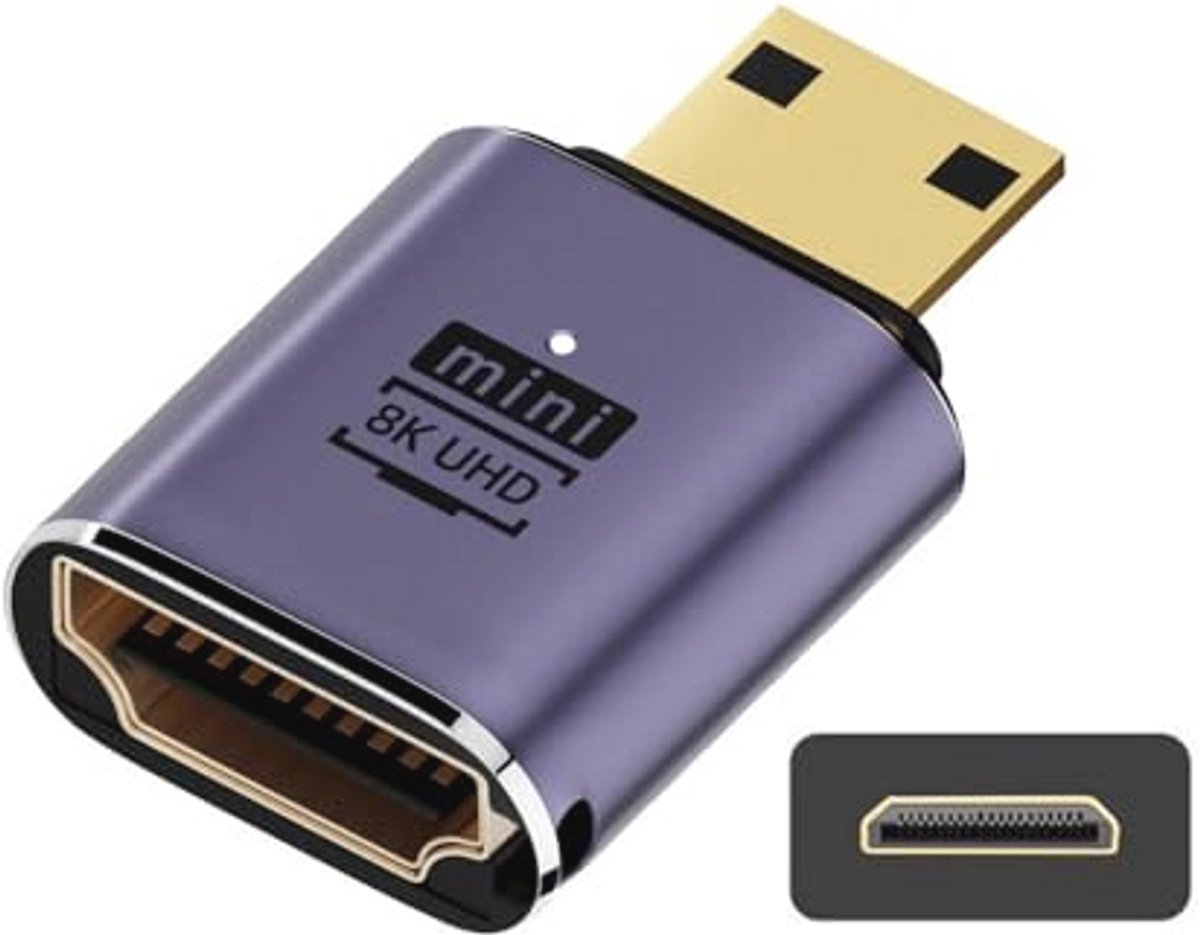 8K Mini HDMI naar HDMI 2.1 Vrouwelijke UHD Converter Adapter
