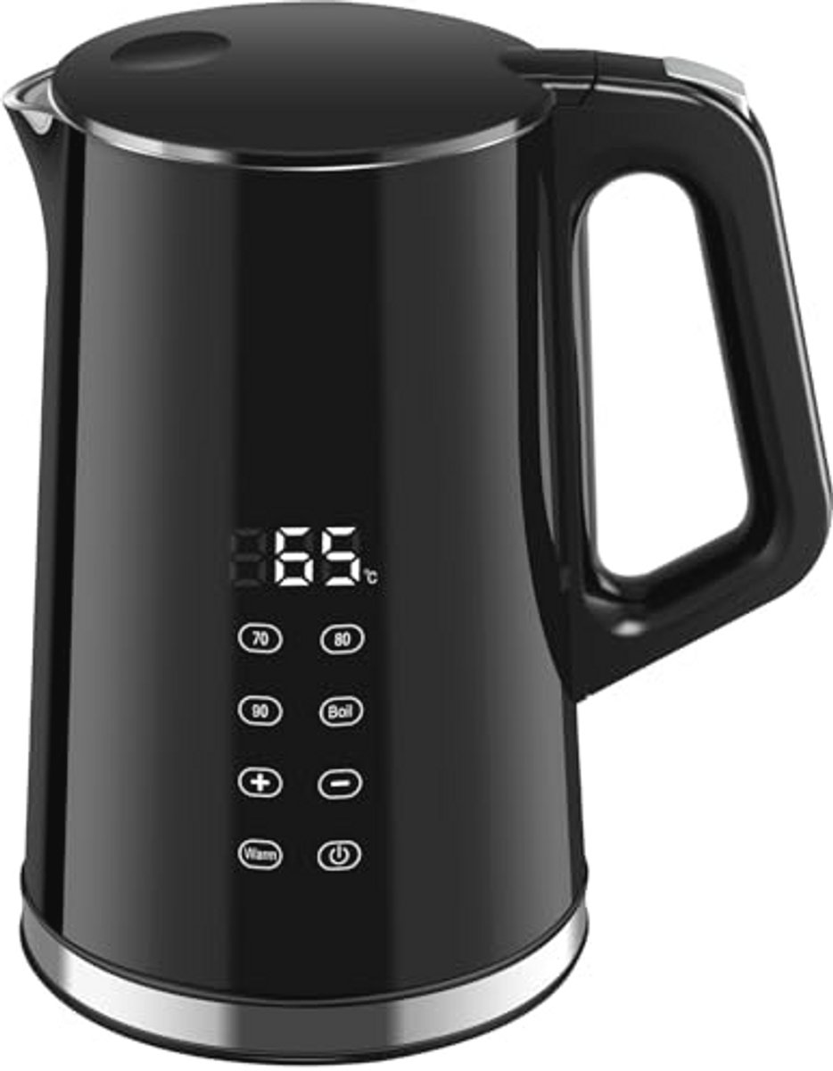 Roestvrijstalen waterkoker met LCD-display en temperatuurregeling 40-100 °C - 1,7 L