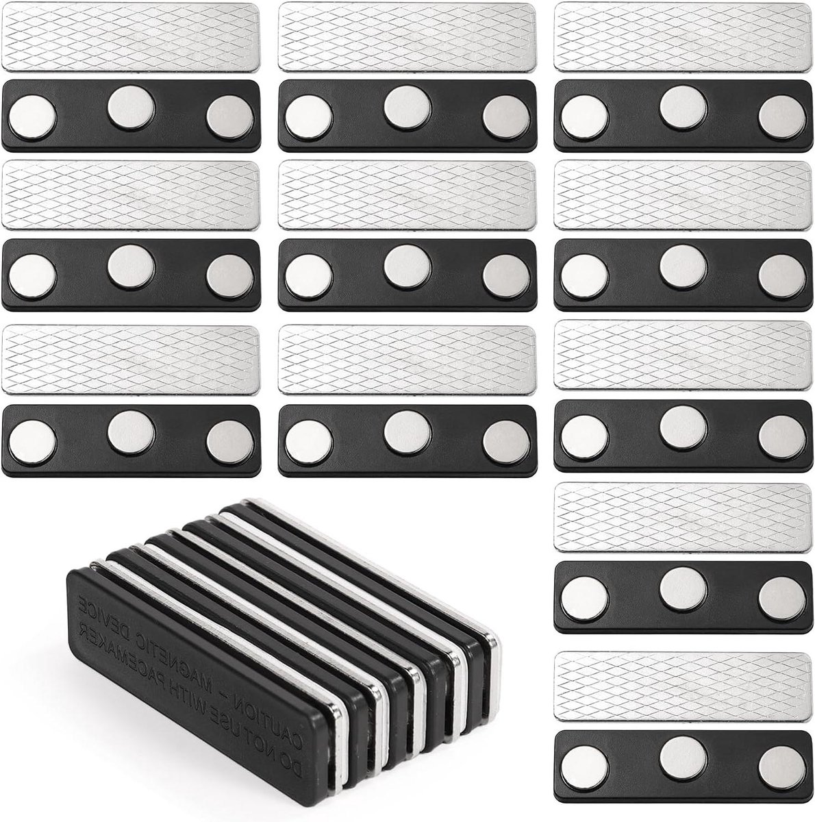 Ronte - Magnetische Gordijnsluiting voor Verduisteringsgordijnen - Set van 16 met Lijm Clips - Zonwering Accessoires