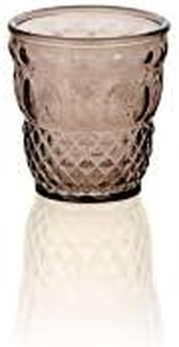 Set 6 Waterglazen 28 cl - Italiaans Kristalglas - Loodvrij - Grijs Brons