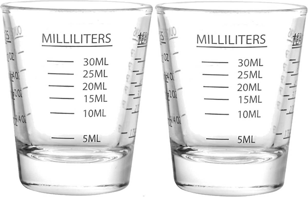 Set van 2 Maatbekers voor Bartenders - Duurzame Maataanduiding in Oz en Ml