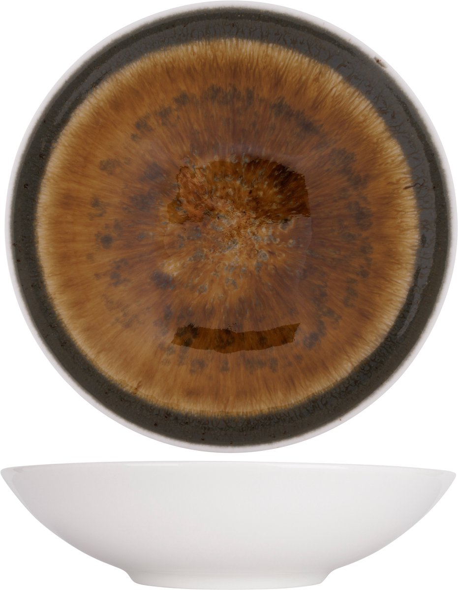 IRIS BROWN DIEP BORD D21,5CM - set 6 stuks