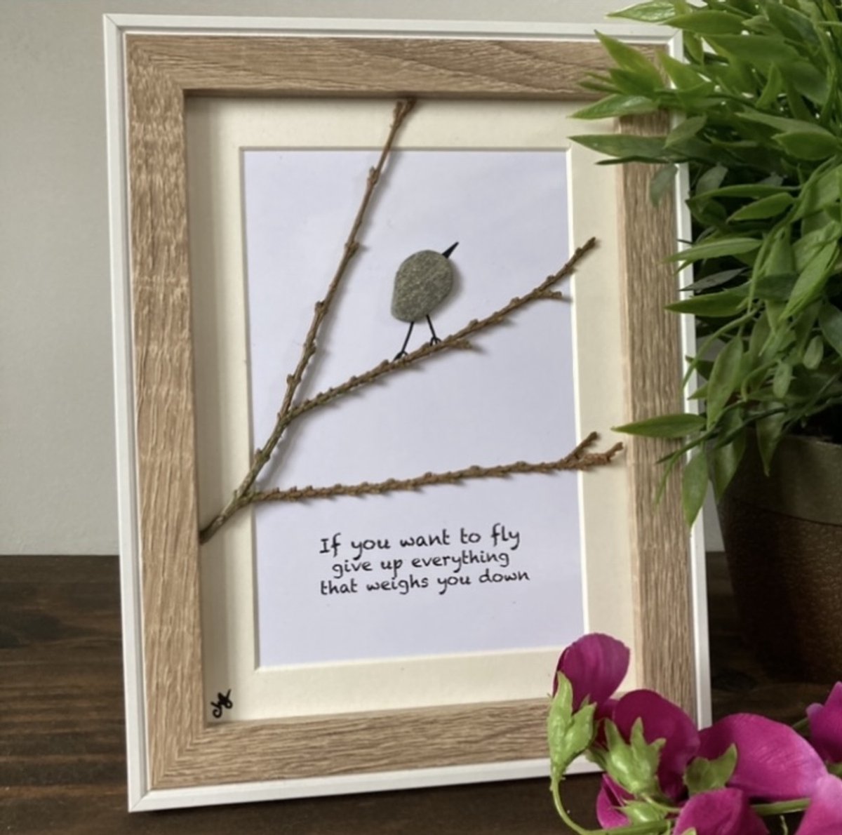 Schilderijtje 3D : If you want to fly... 16 x 21 cm