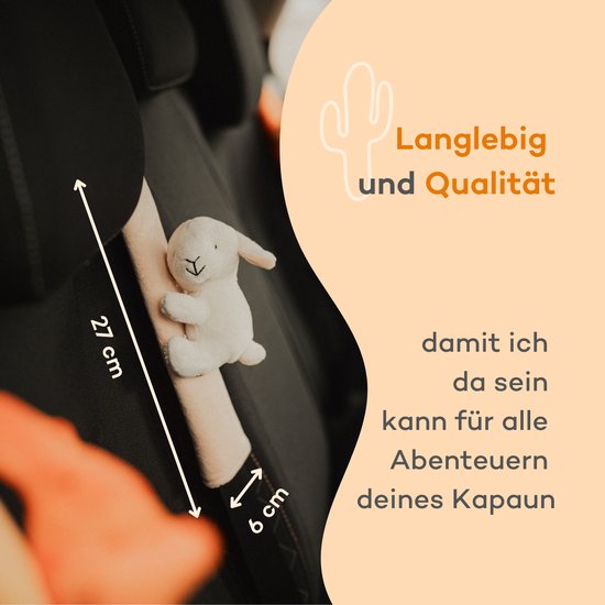 Gordelhoes kind - Lammetje gordelbeschermer kind - gordelhoezen voor auto en autostoel - 27cm x 6 cm van Merkloos — afbeelding 4