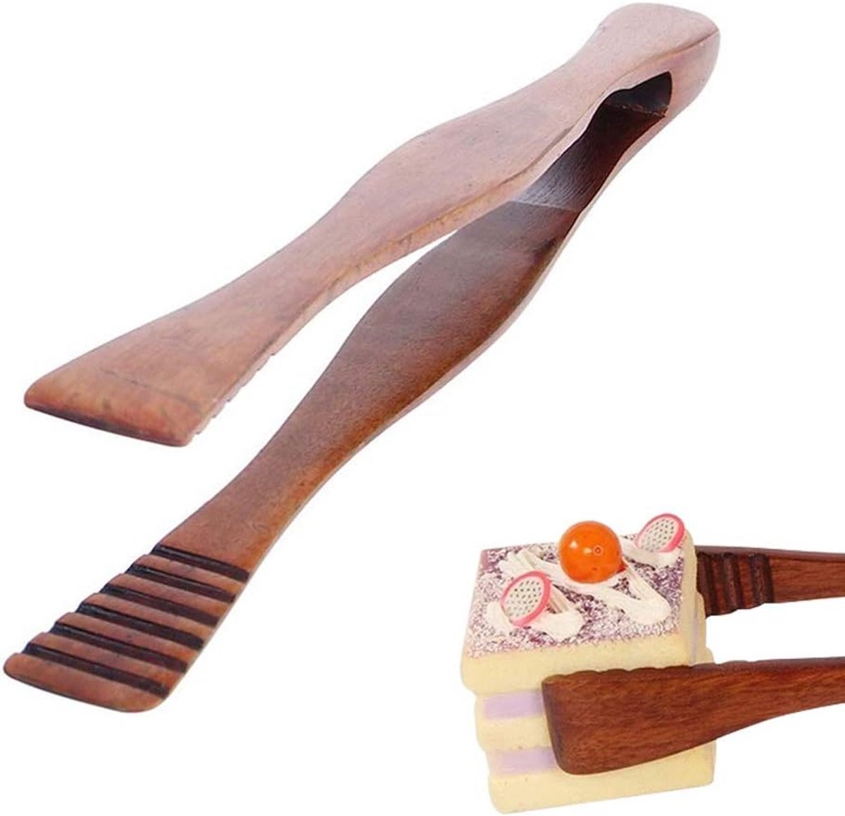 Houten saladelep voor het serveren van salades, brood, gebak en desserts