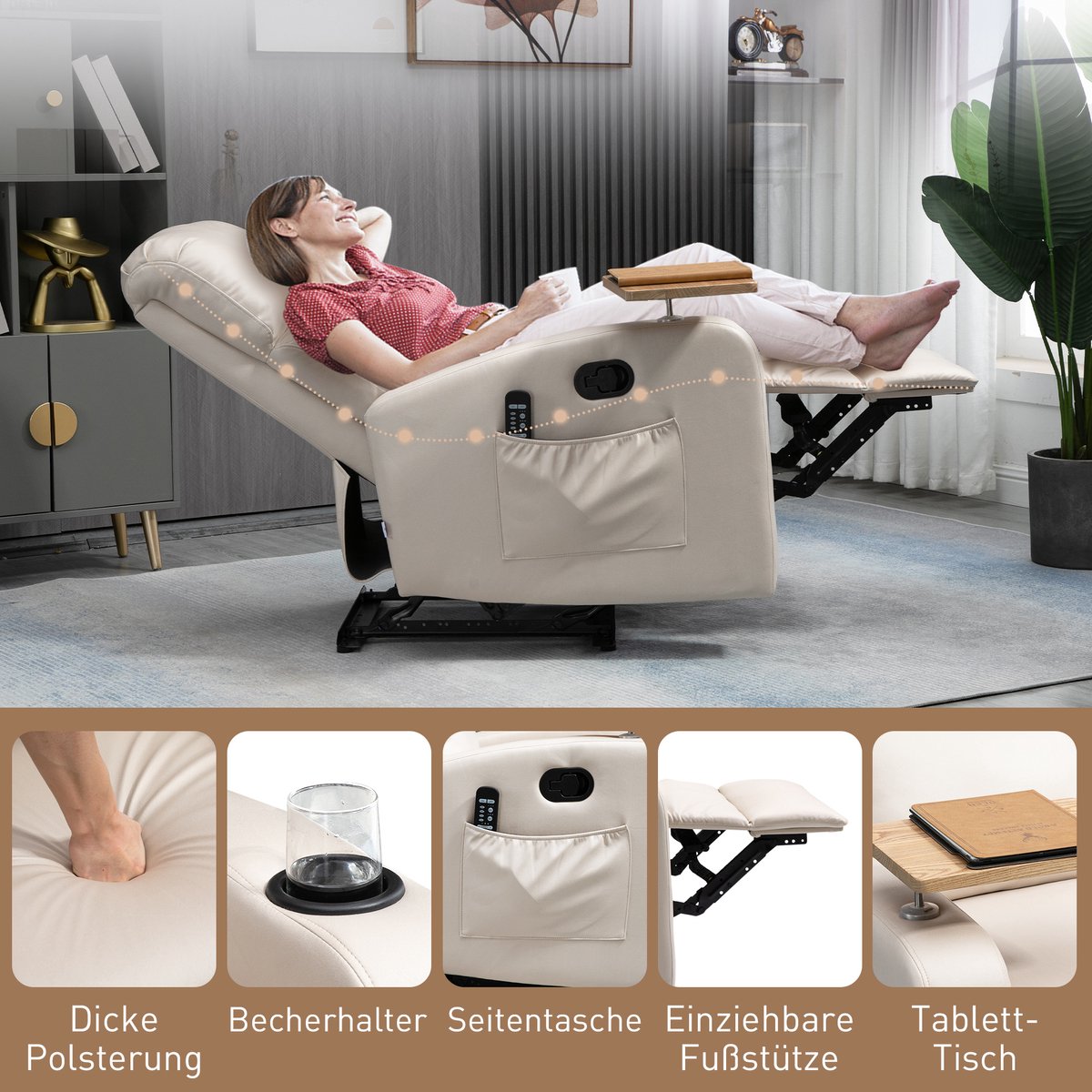 MH Handel Massagesessel 700-156V90 met Fernbedienung - afbeelding 3