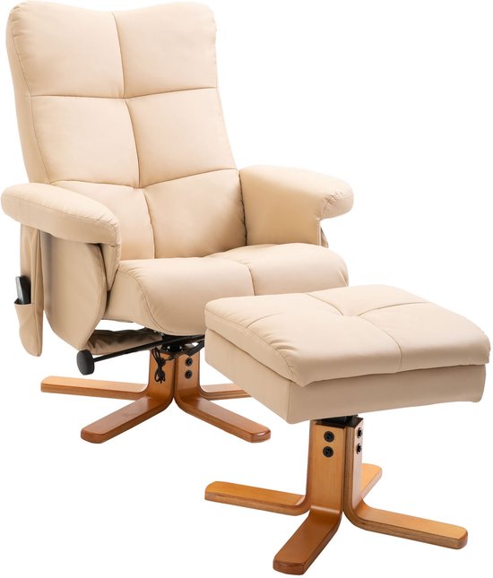 HOMCOM Massagestoel 700-111V02 Ligfunctie Creme
